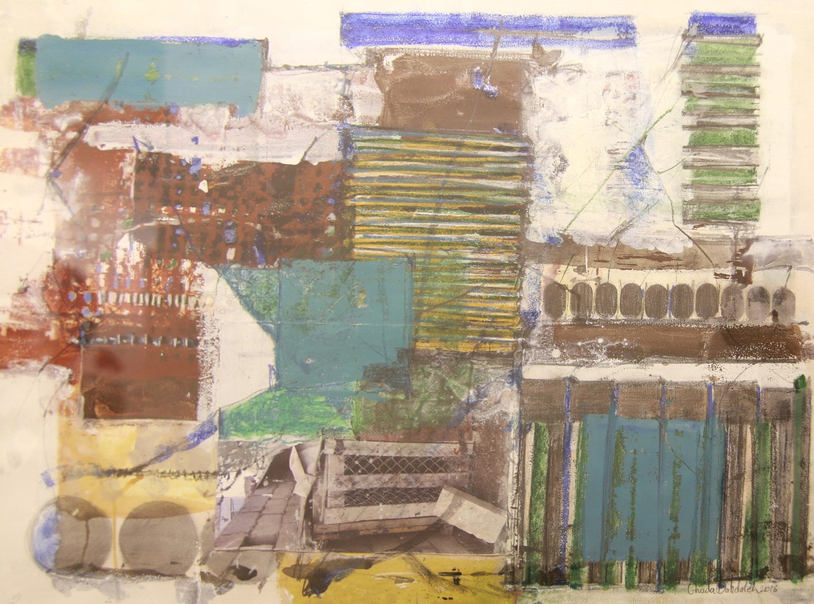 Ghada Dahdaleh - 55 * 74 - Mixed Media / monoprint on paper (phase 3)