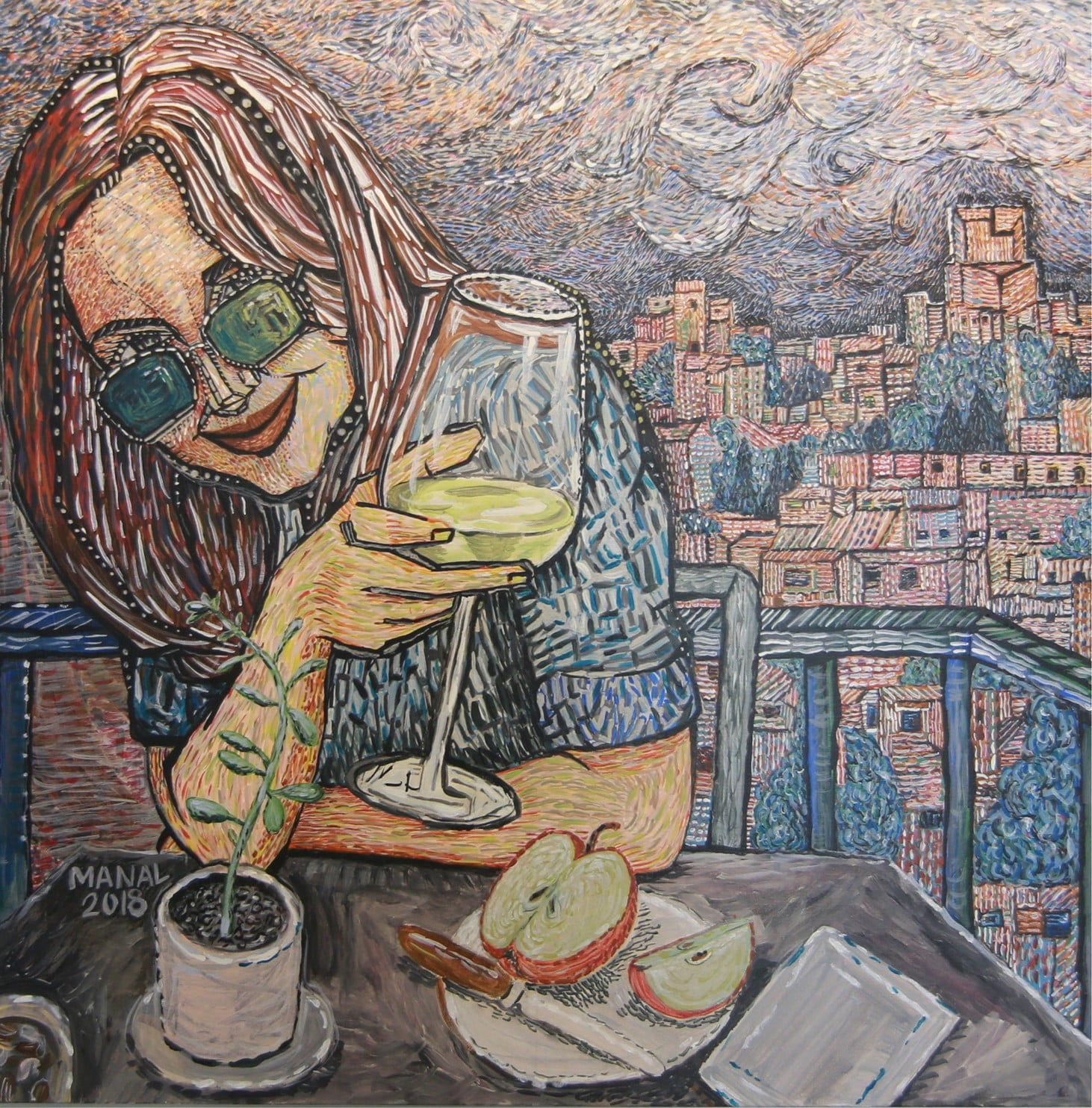 Manal Haddadin - 80 * 80 - Acrylic On Canvas