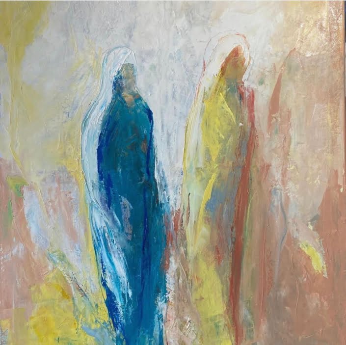 Raida Shahin – The Return 2 mixed media on canvas 50 by 50 1000usd