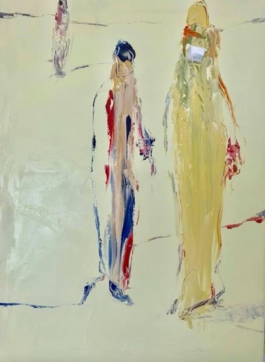 Figures on Yellow I – 70×55- 500$