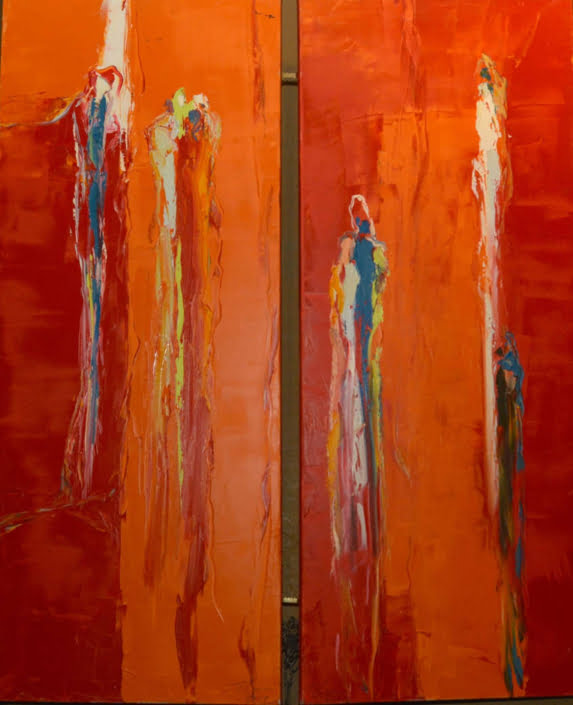 Red & Orange – 100cmx40cm-Available – 500$ Each