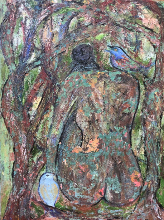 The lady and Birds